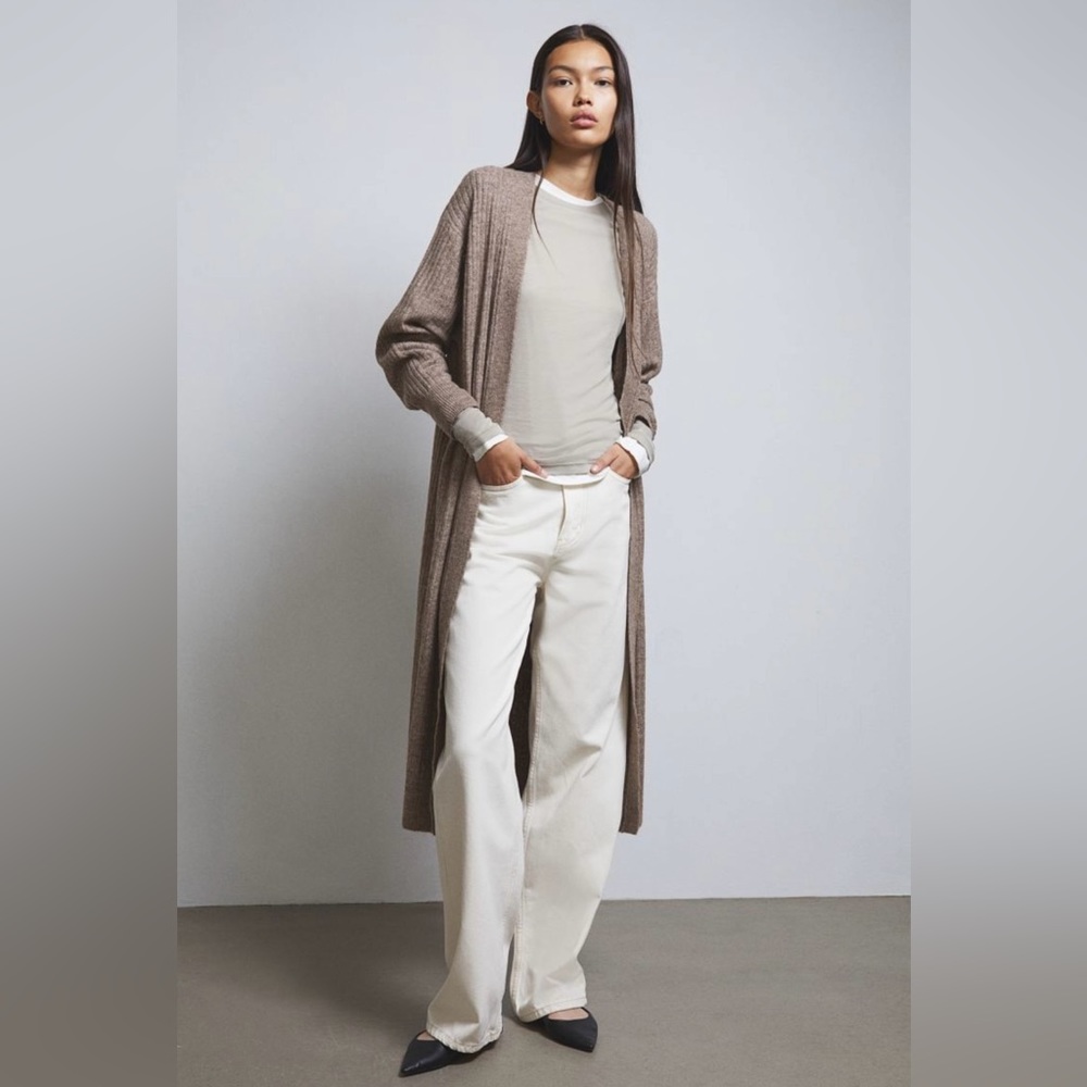 Dark beige longline duster/cardigan -